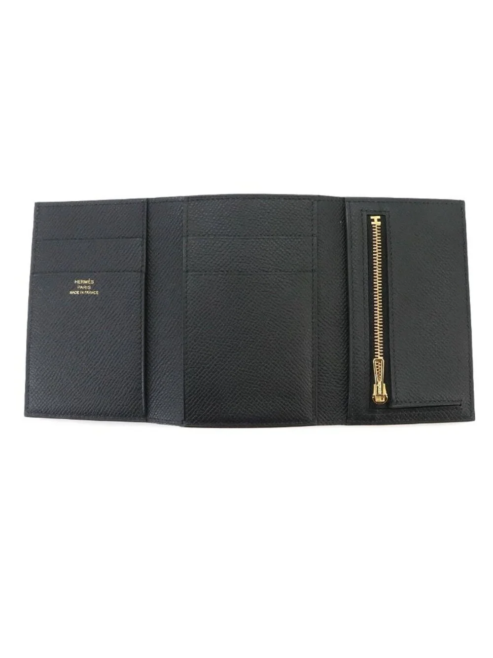 Hermes Bearn Combine Trifold Wallet Epsom Black